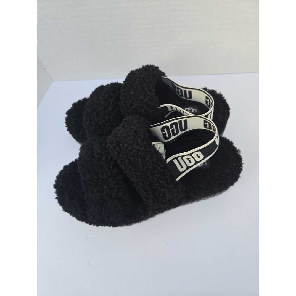 UGG Oh Fluffita Women’s Platform Slingback Slippers Size 6 Black